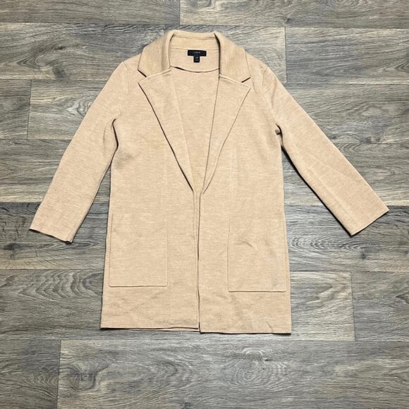 J. Crew Sophie Open Front Sweater-blazer Khaki Tan Size XXS - Picture 5 of 8